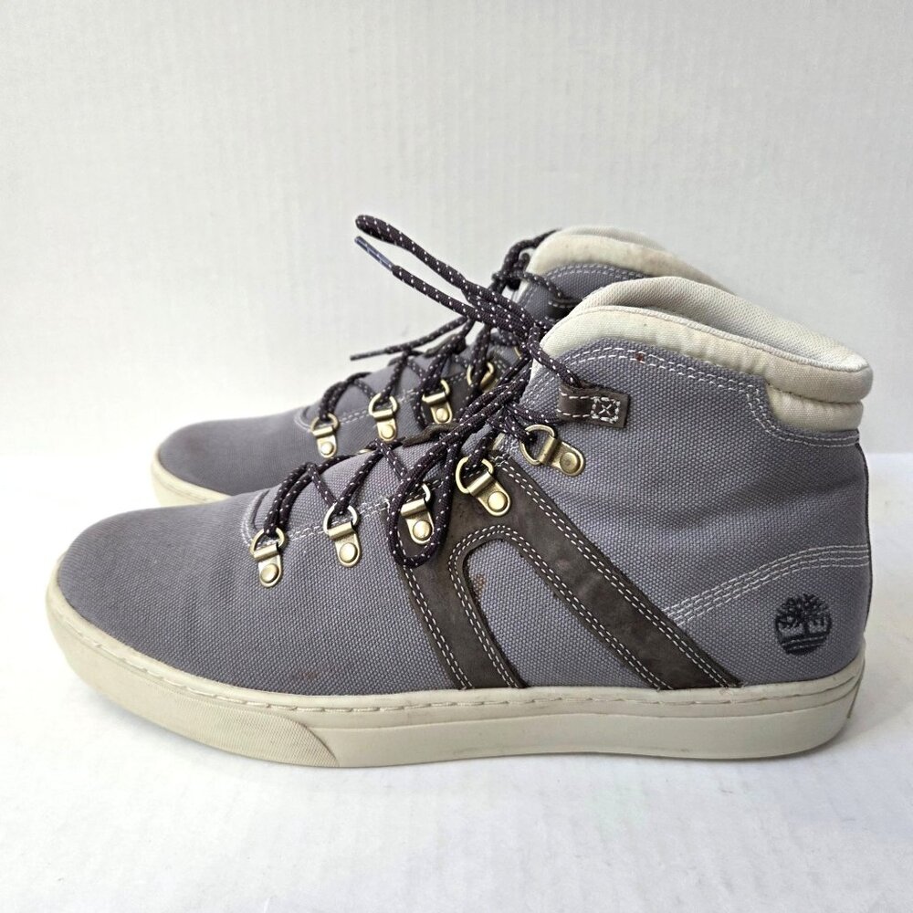 Timberland Boots Mens 10.5 Gray Dauset Hiker Canvas Chukka Ankle Casual Shoes